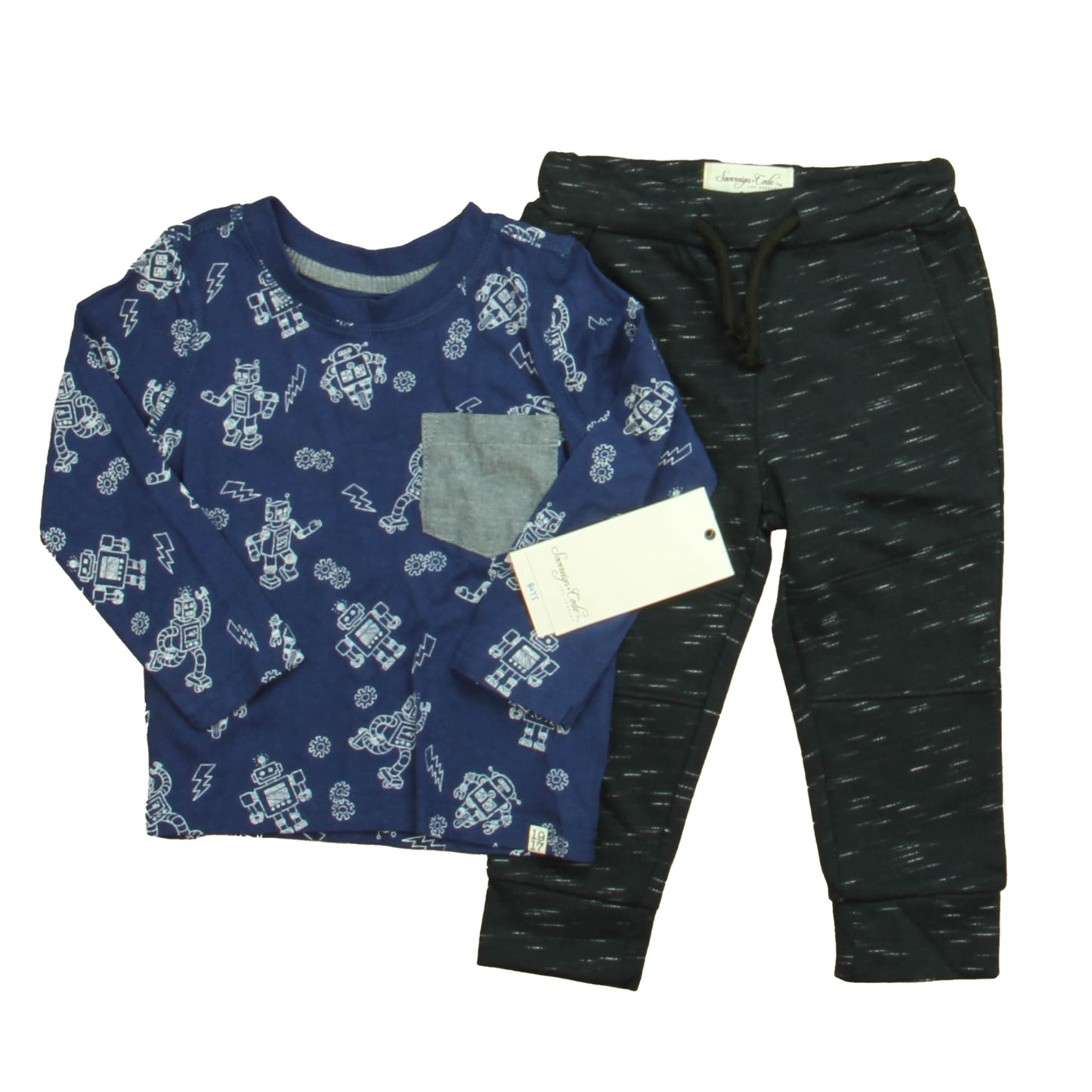 Sovereign Code Boys Blue Robots | Gray Apparel Sets Size: 18 Months Blue Robots | Gray