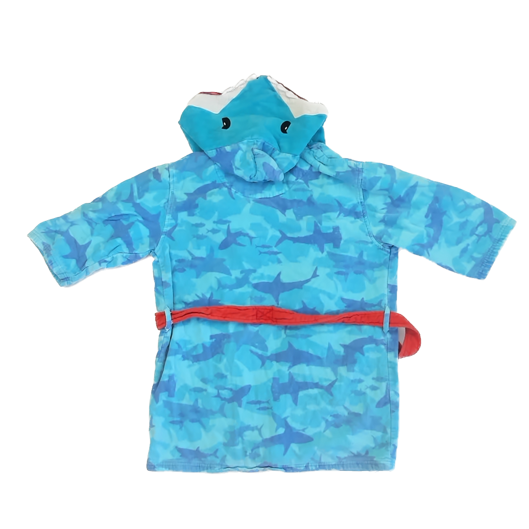 Saint Eve Boys Blue Shark Bathrobe Size: S (7-8 Years) Blue Shark