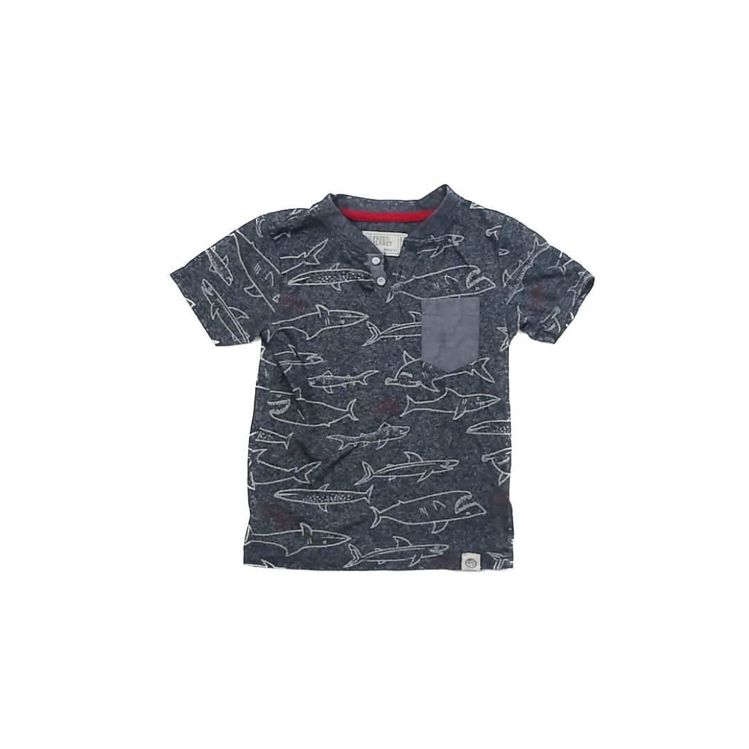 Free Planet Boys Blue Shark T-Shirt Size: 4T Blue Shark