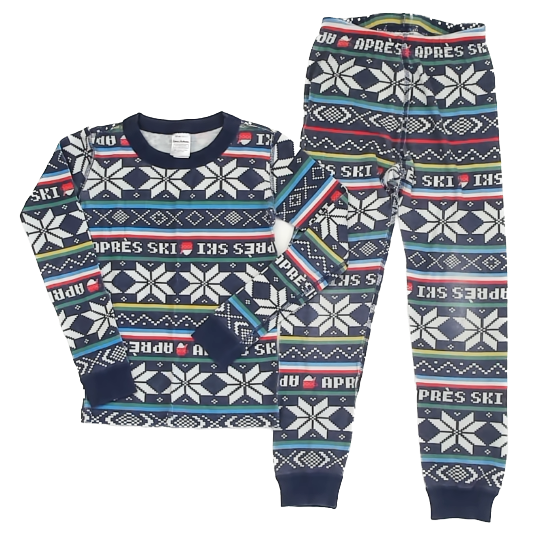 Hanna Andersson Unisex Blue | Ski Apres 2-piece Pajamas Size: 6-7 Years Blue | Ski Apres