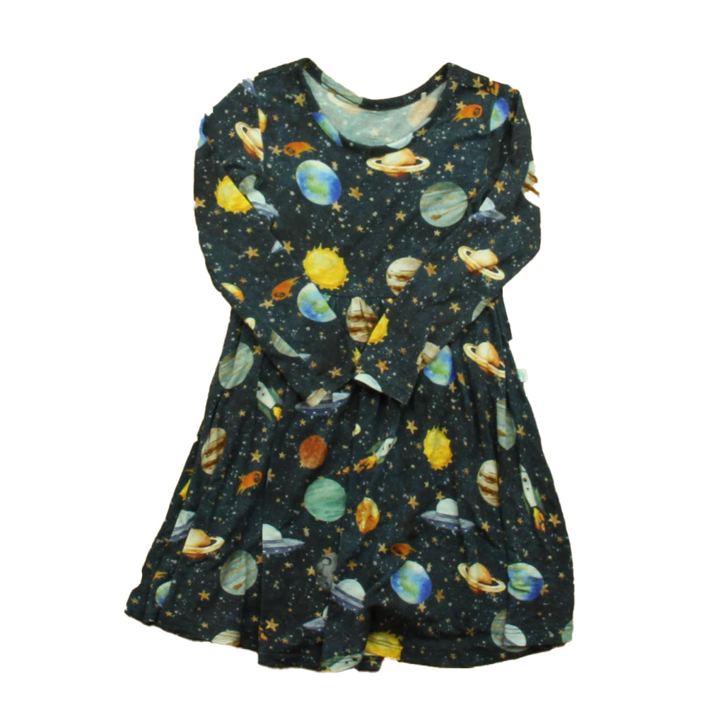 Posh Peanut Girls Blue Space Dress Size: 2T