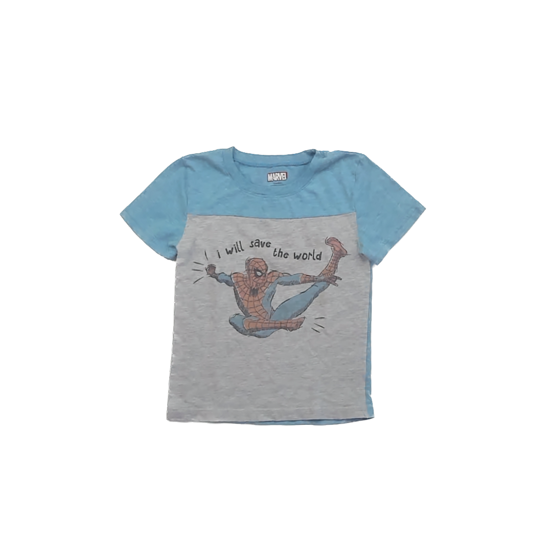 Marvel Boys Blue Spiderman T-Shirt Size: 4T Blue Spiderman