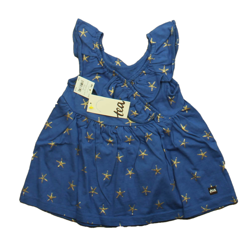 Tea Girls Blue Starfish Dress Size: 6-9 Months Blue Starfish