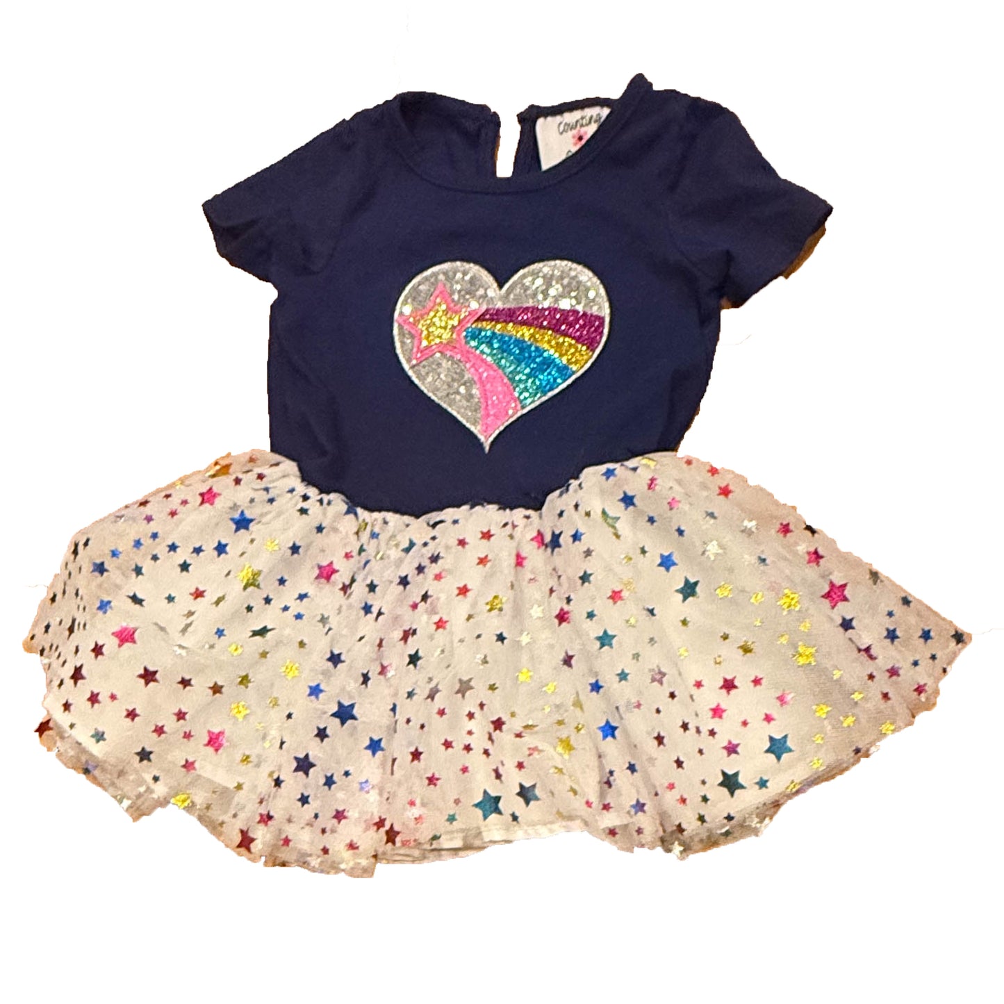 Counting Daisies Girls Blue Stars & Hearts Dress Size: 2T Blue Stars & Hearts