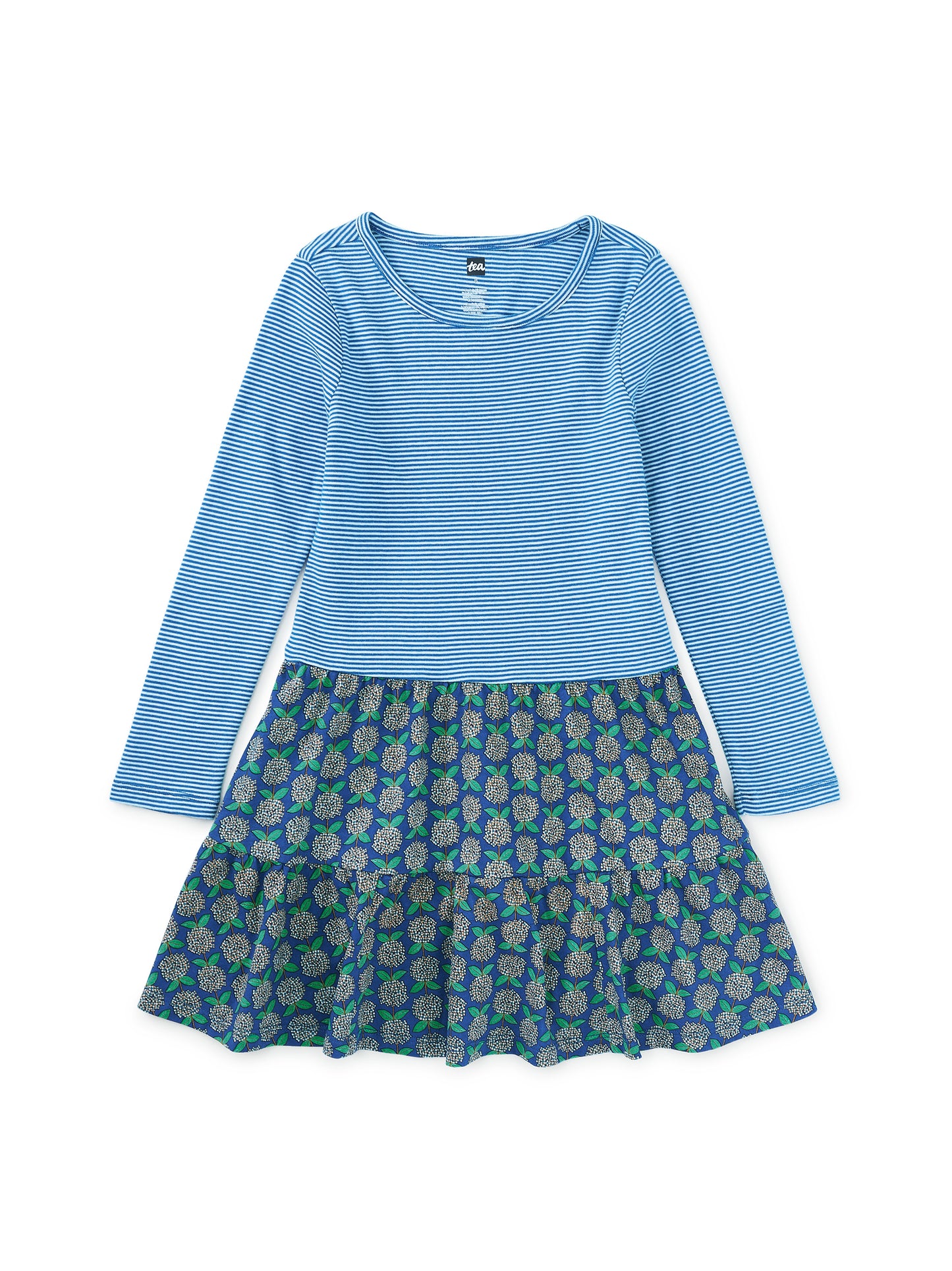 Tea Collection Girls Blue Stripe | Floral Dress Size: 5T Blue Stripe | Floral