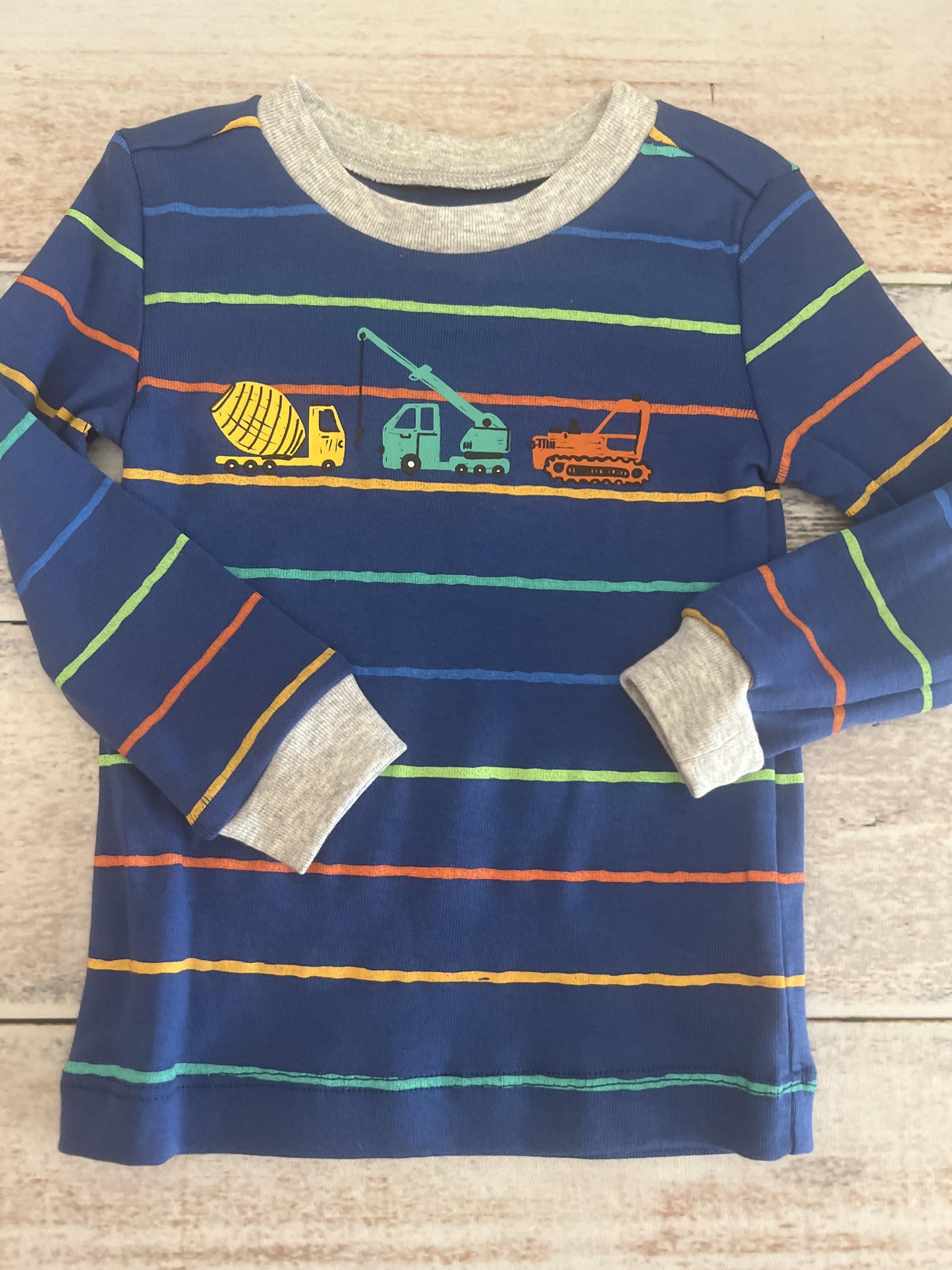 Little Me Boys Blue | Stripe | Trucks Pajamas Size: 18 months Blue | Stripe | Trucks