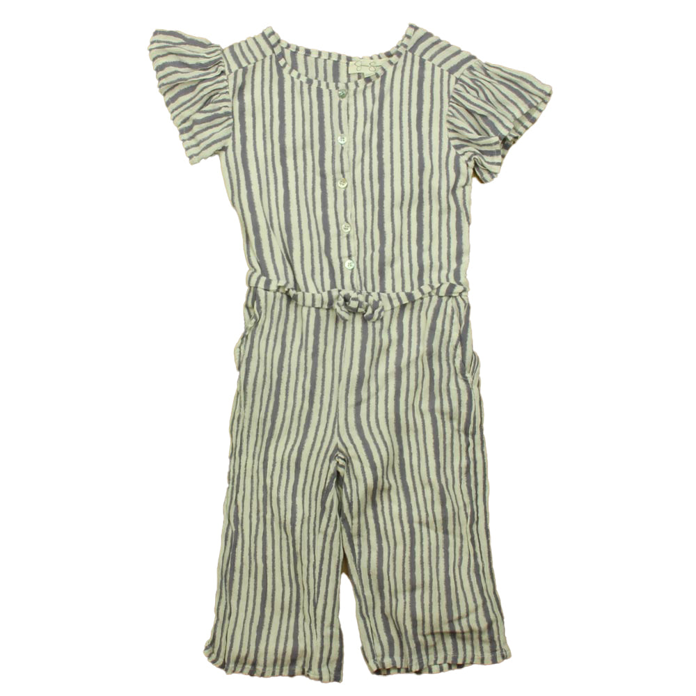 Jessica Simpson Girls Blue Stripe Romper Size: 4T Blue Stripe