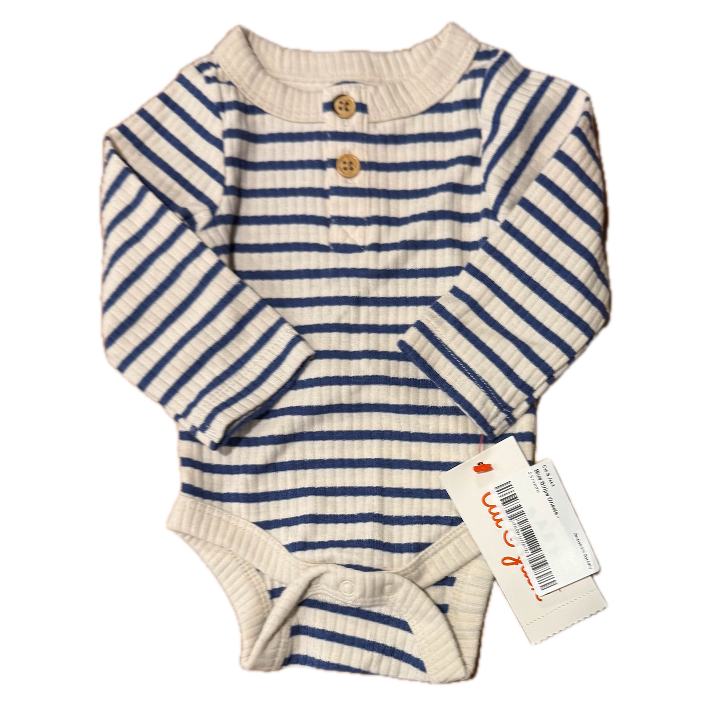 Cat & Jack Boys Blue Stripe Onesie Size: Newborn Blue Stripe