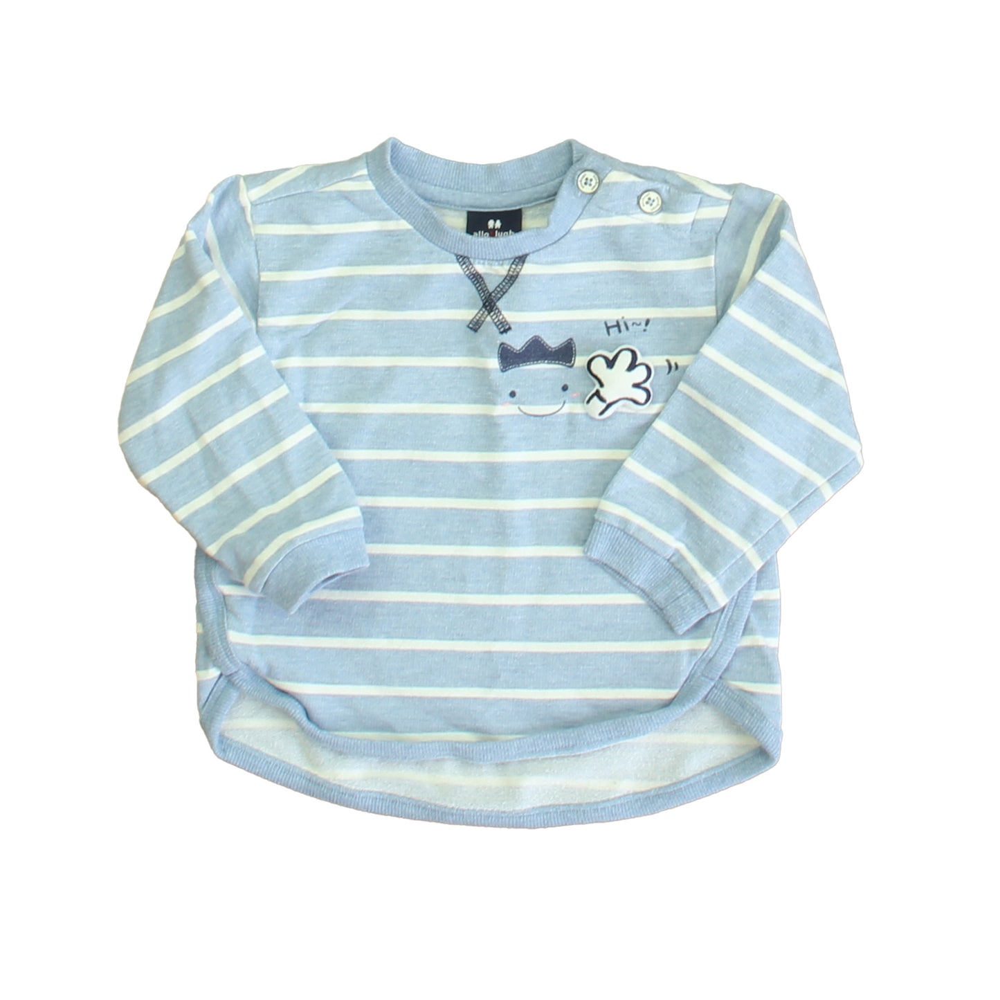 allo & lugh Boys Blue Stripe Long Sleeve Shirt Size: 12 Months Blue Stripe
