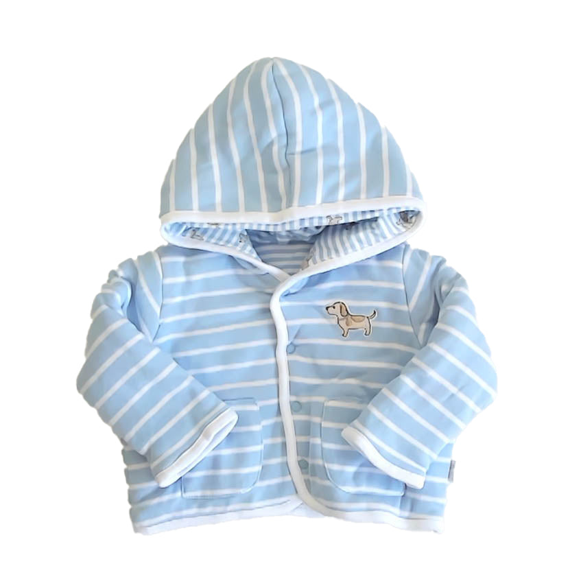 Little Me Boys Blue Stripe Hoodie Size: 6 Months Blue Stripe