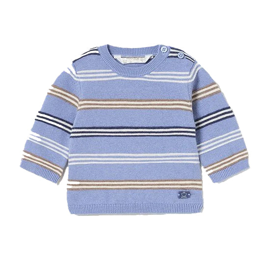 Mayoral Boys Blue Stripe Sweater Size: 0-1 Months Blue Stripe