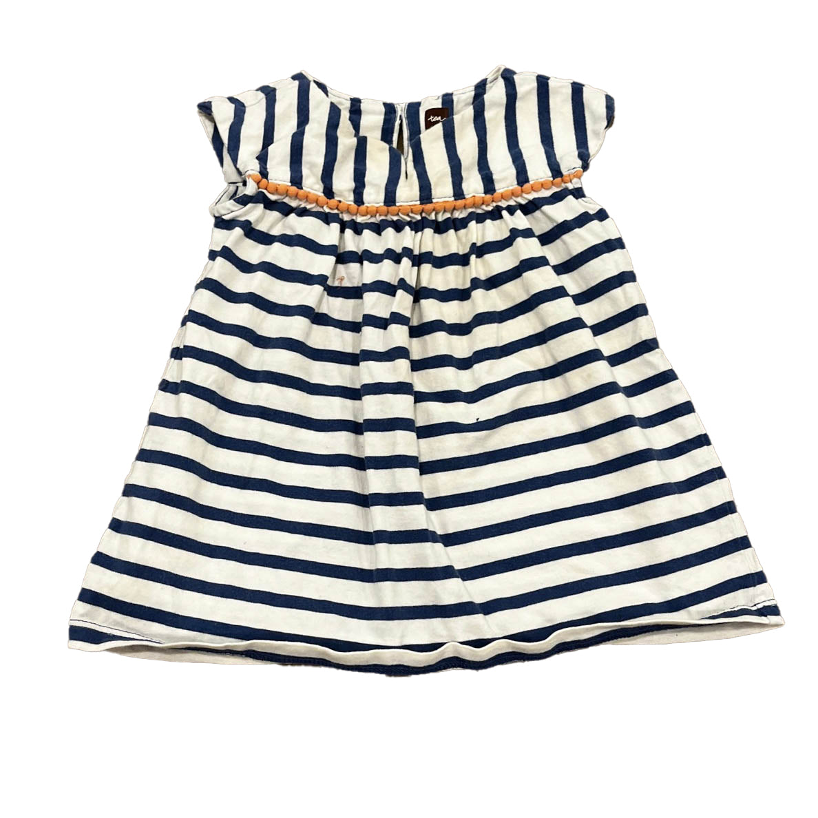 Tea Girls Blue Stripe Dress Size: 3-6 Months Blue Stripe