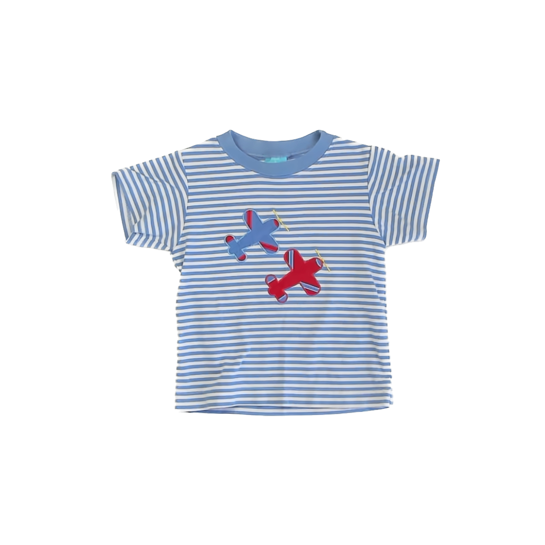 Claire & Charlie Boys Blue Stripe T-Shirt Size: 5T Blue Stripe