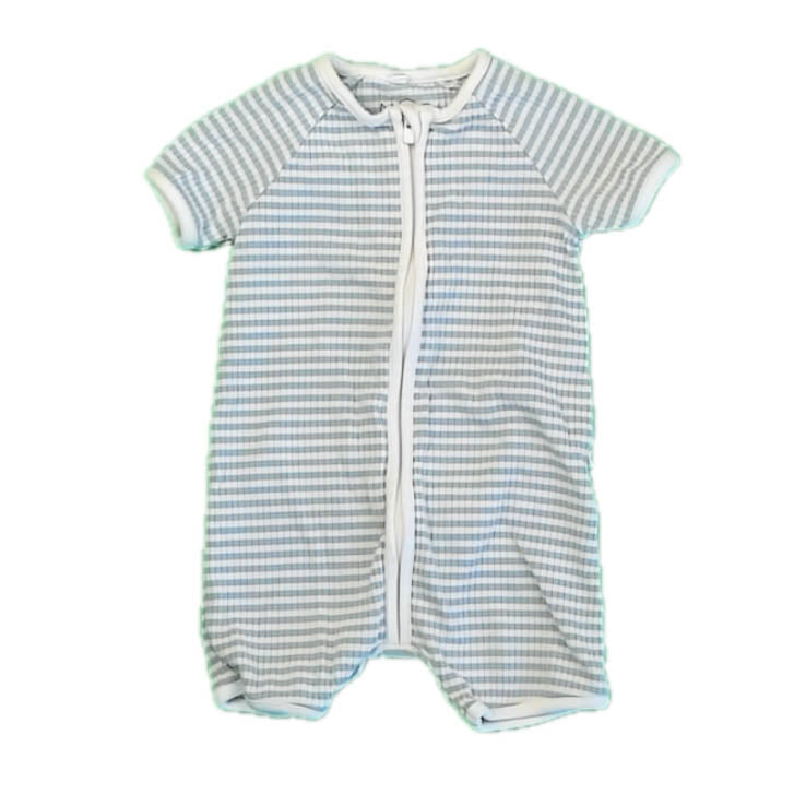 Mori Boys Blue Stripe Romper Size: 3-6 Months Blue Stripe