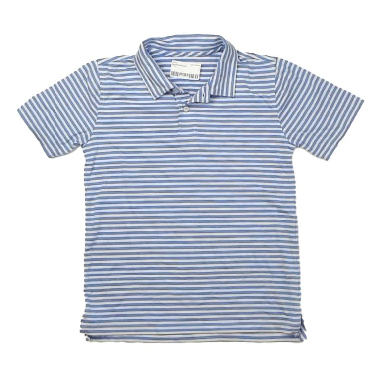 Crewcuts Boys Blue Stripe Polo Shirt Size: 10-11 Years Blue Stripe