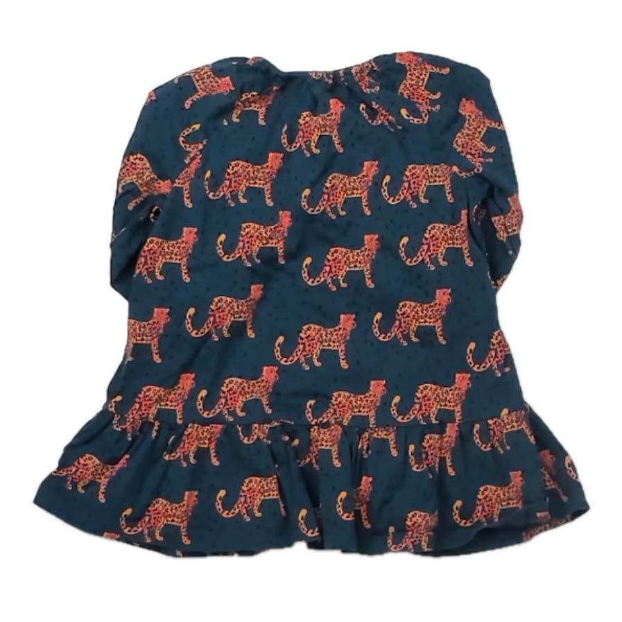 Tea Collection Girls Blue Tigers Dress Size: 18-24 Months Blue Tigers