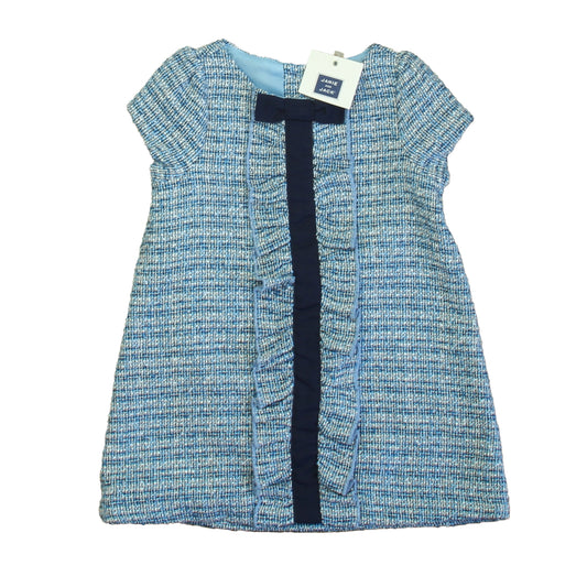 Janie and Jack Girls Blue Tweed Dress Size: 12-18 Months Blue Tweed
