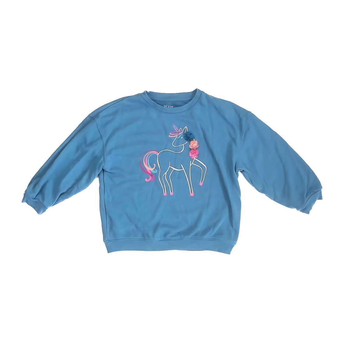 Garanimals Girls Blue Unicorn Sweatshirt Size: 7 Years Blue Unicorn
