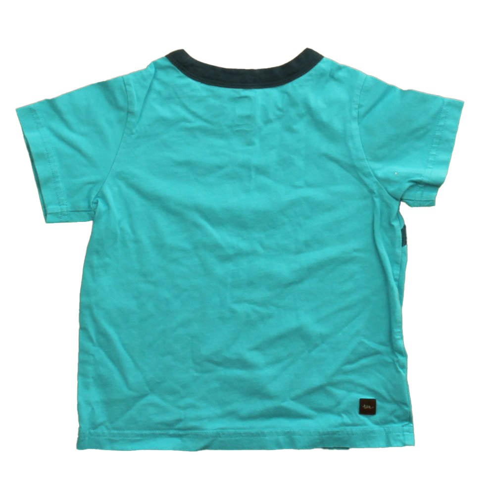 Tea Boys Blue Waves Short Sleeve Shirt Size: 18-24 Months Blue Waves