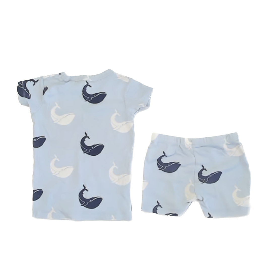 Monica & Andy Unisex Blue | Whale 2-piece Pajamas Size: 4T Blue | Whale