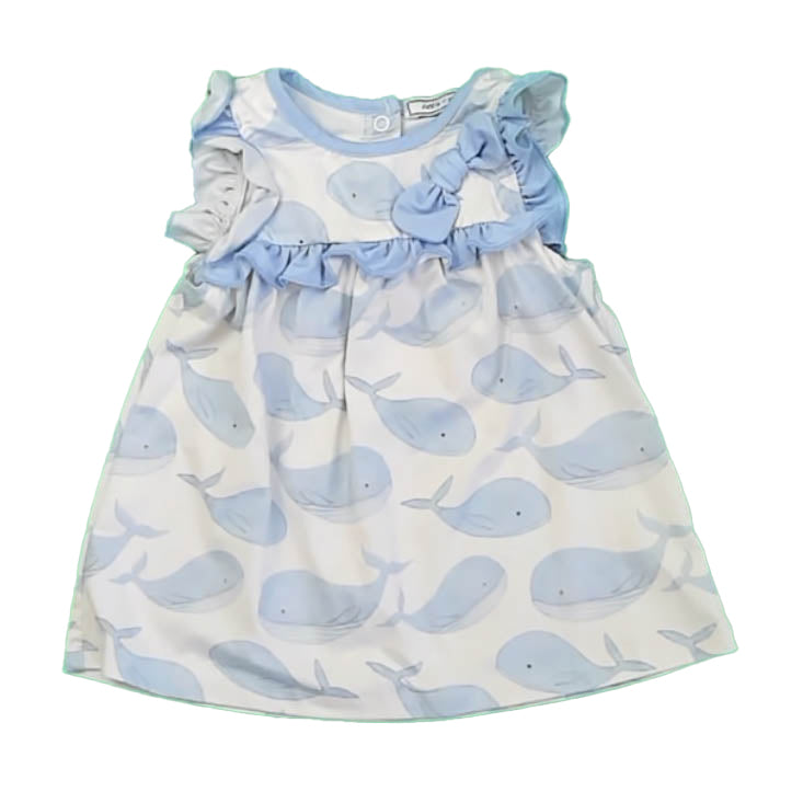 Little Millie Girls Blue Whales Dress Size: 9 Months Blue Whales