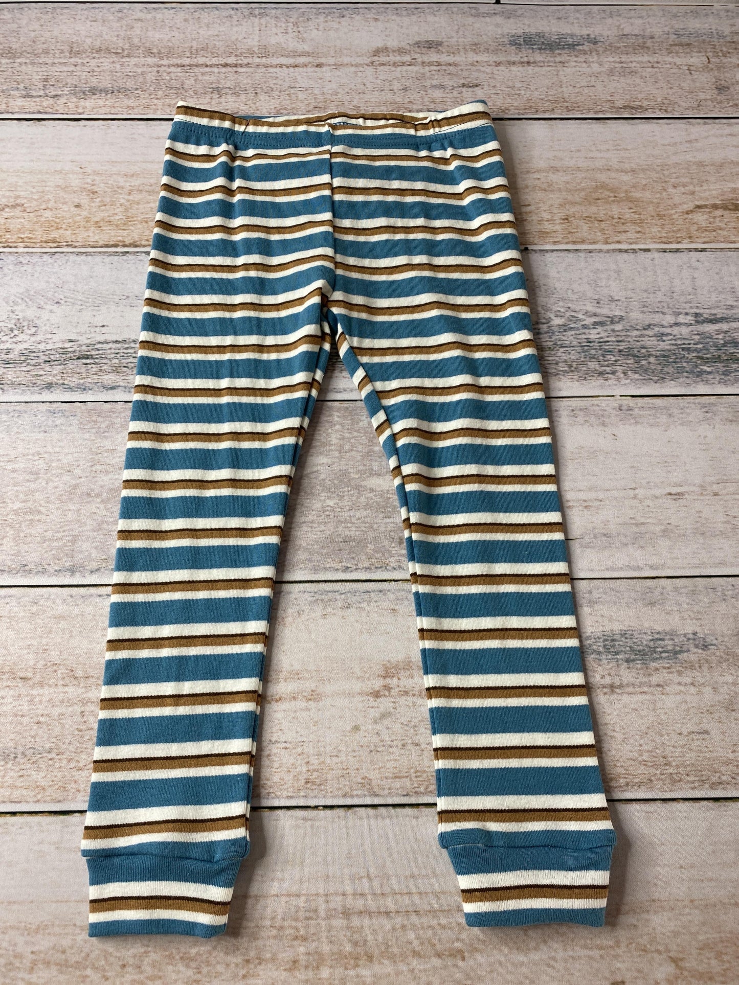 Carters Boys Blue | White | Brown | Stripe Pajamas Size: 3T Blue | White | Brown | Stripe