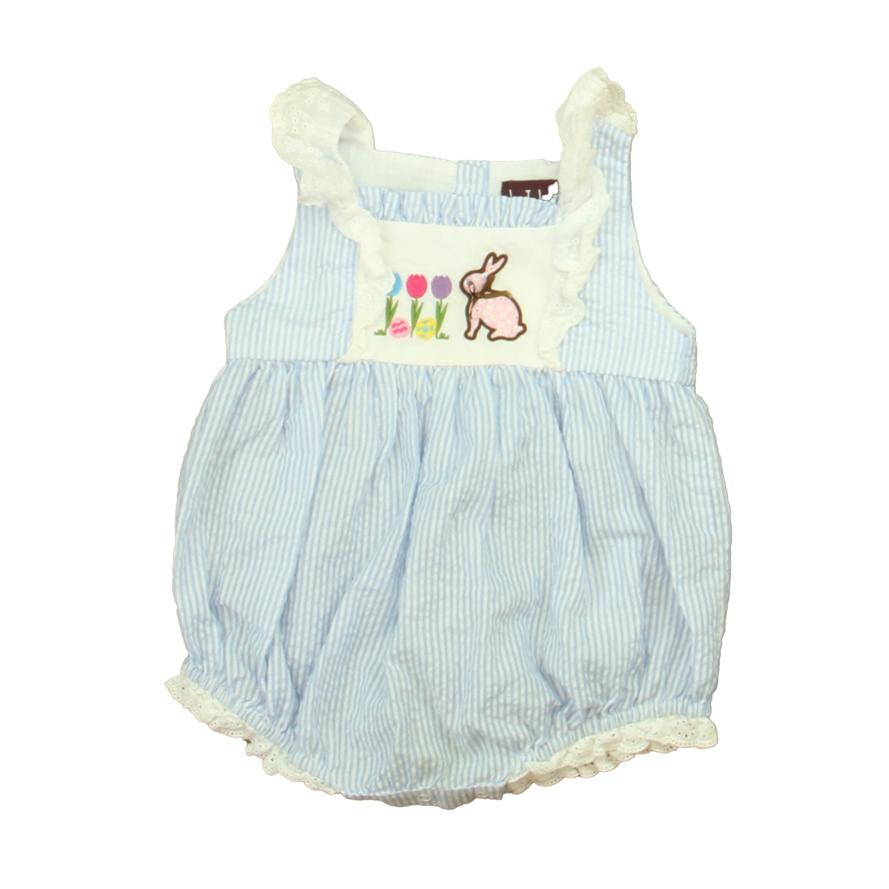 Lil Cactus Girls Blue | White Bunny Romper Size: 2T Blue | White Bunny