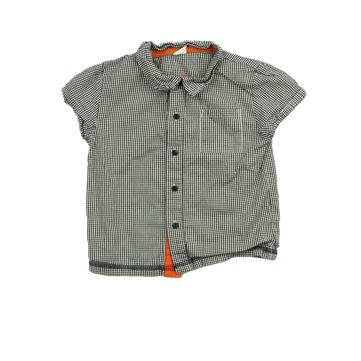 Egg Girls Blue | White | Check Button Down Short Sleeve Size: 2T Blue | White | Check