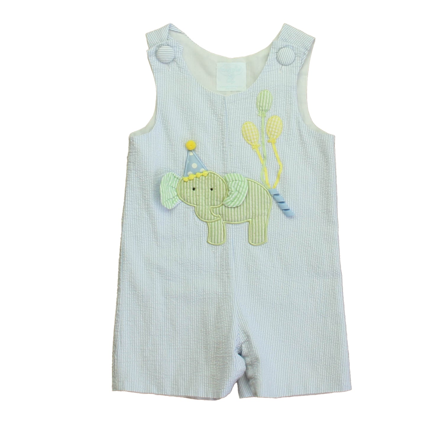 Mudpie Boys Blue | White Elephant Romper Size: 12-18 Months Blue | White Elephant