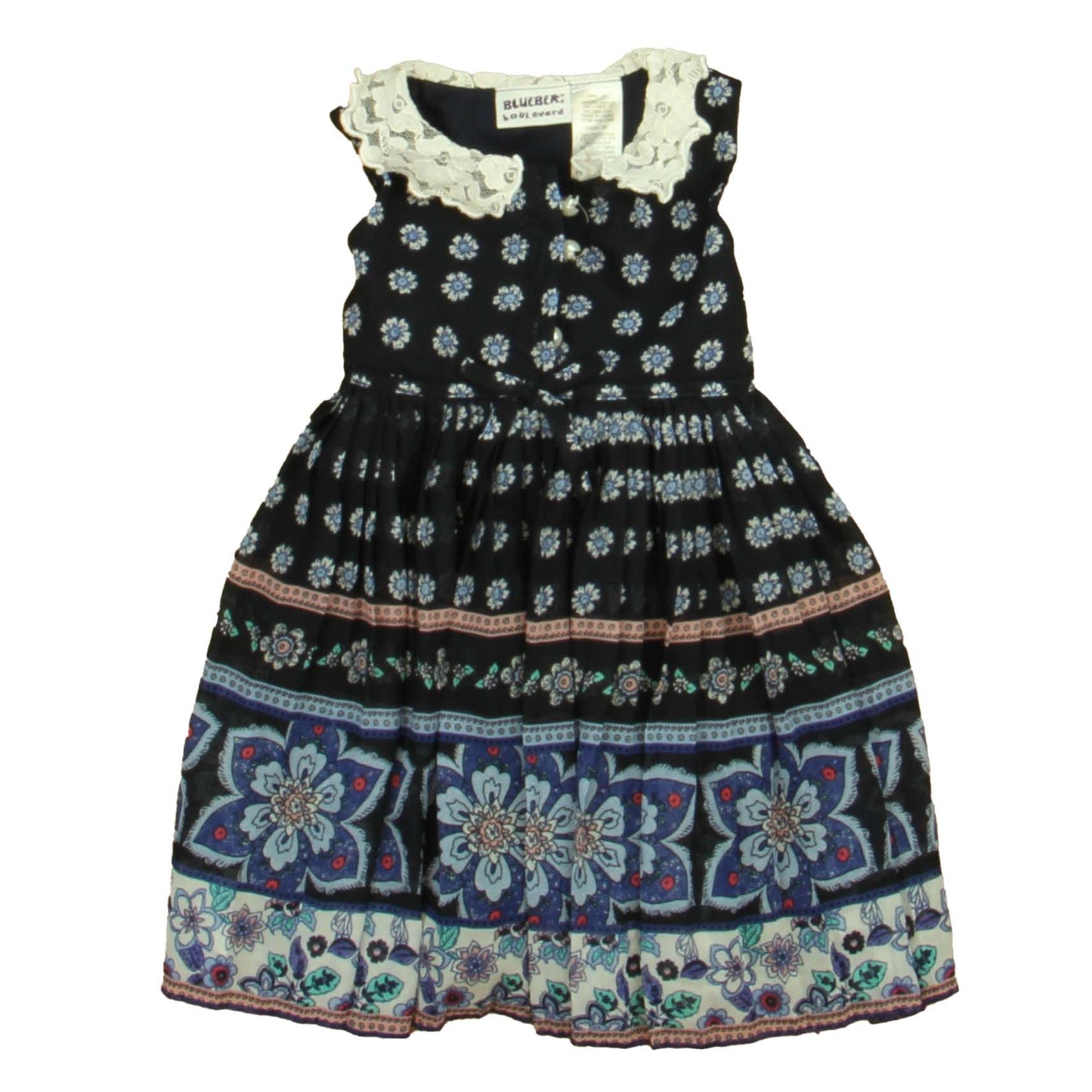 BlueBeri Boulevard Girls Blue | White Floral Dress Size: 2T Blue | White Floral