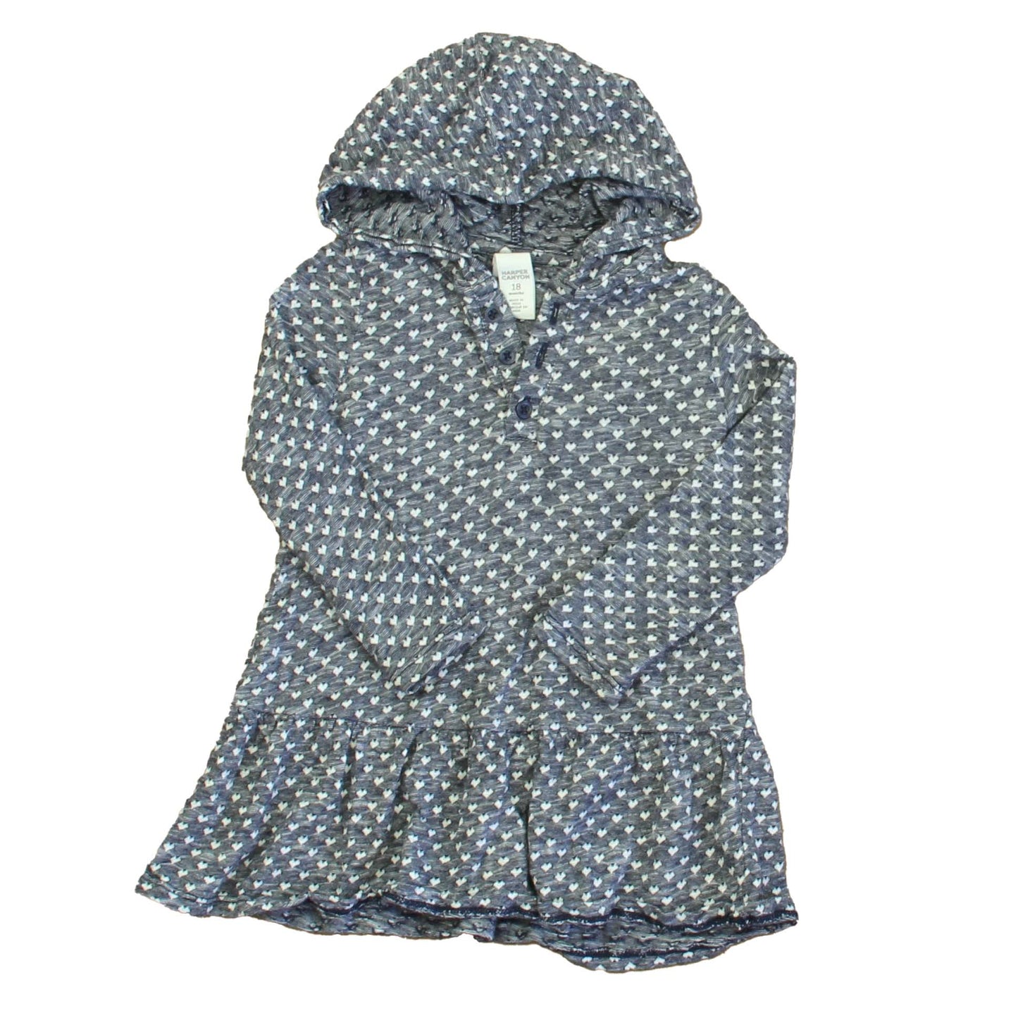 Harper Canyon Girls Blue | White Hearts Dress Size: 18 Months Blue | White Hearts