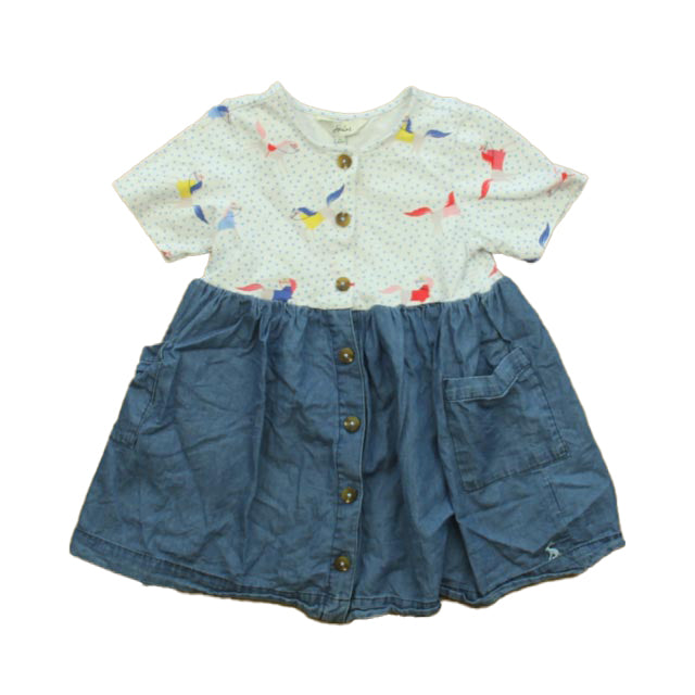 Joules Girls Blue | White Horses Dress Size: 3T Blue | White Horses