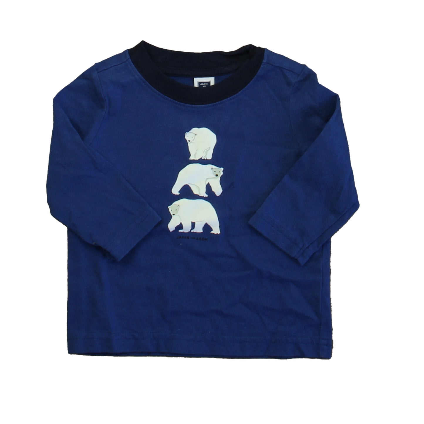 Janie and Jack Boys Blue | White Polar Bears Long Sleeve T-Shirt Size: 3-6 Months