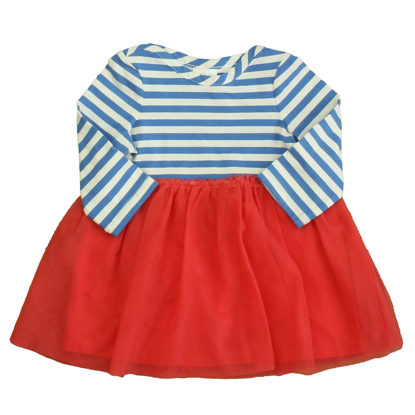 Hanna Andersson Girls Blue | White | Red Dress Size: 6-12 Months