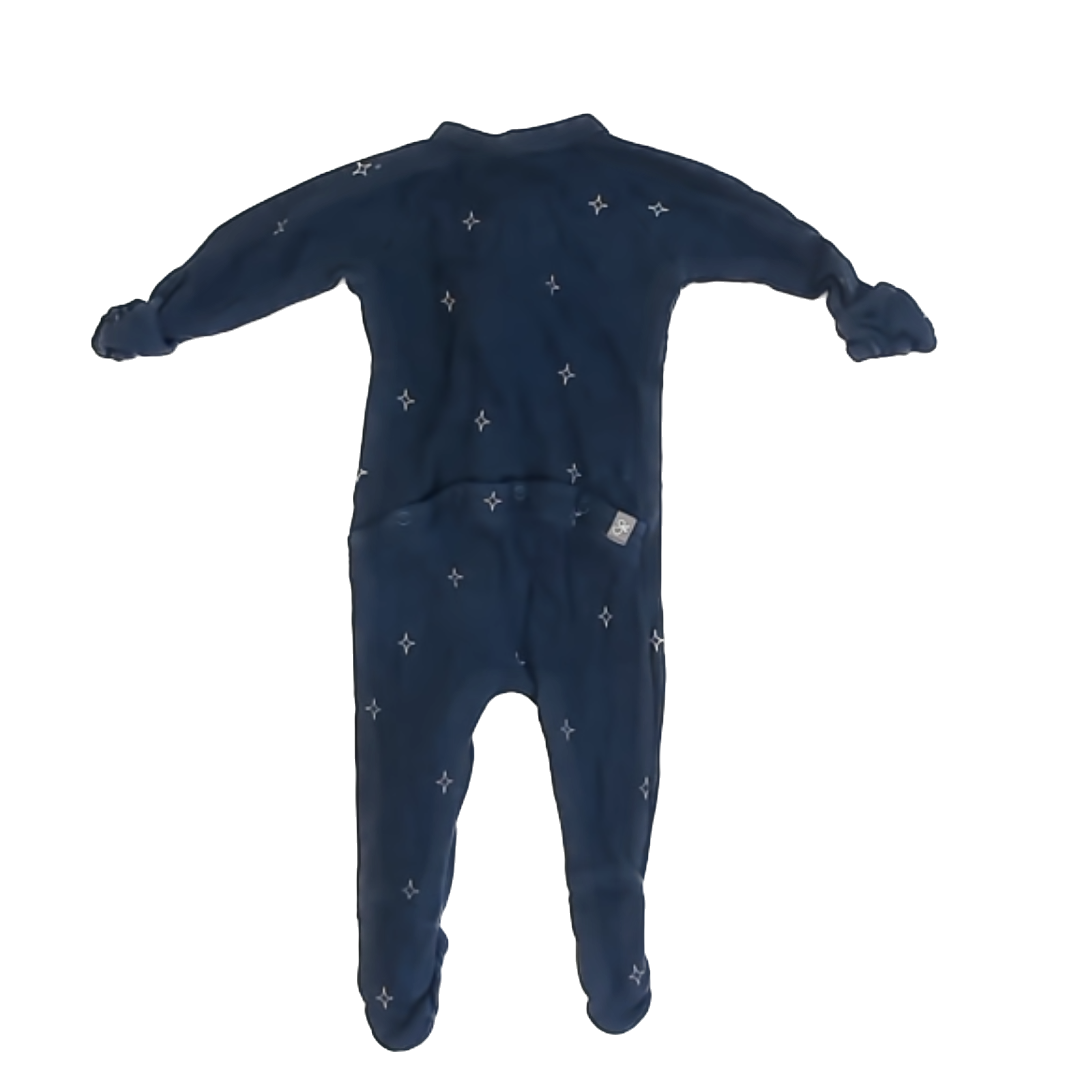 Goumi Unisex Blue | White Stars 1-piece footed Pajamas Size: 3-6 Months Blue | White Stars