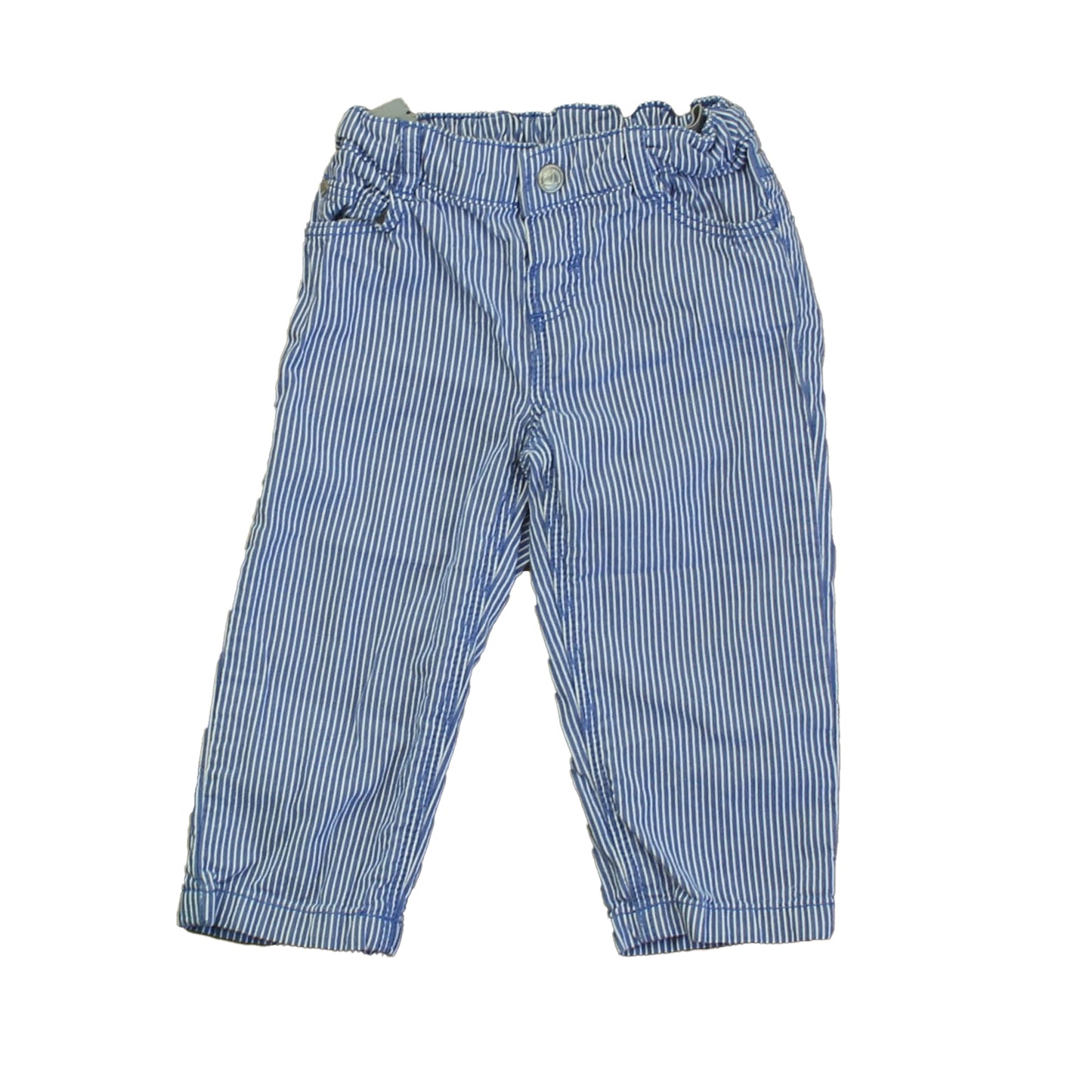 Petit Bateau Boys Blue | White Stripe Pants Size: 12 Months Blue | White Stripe