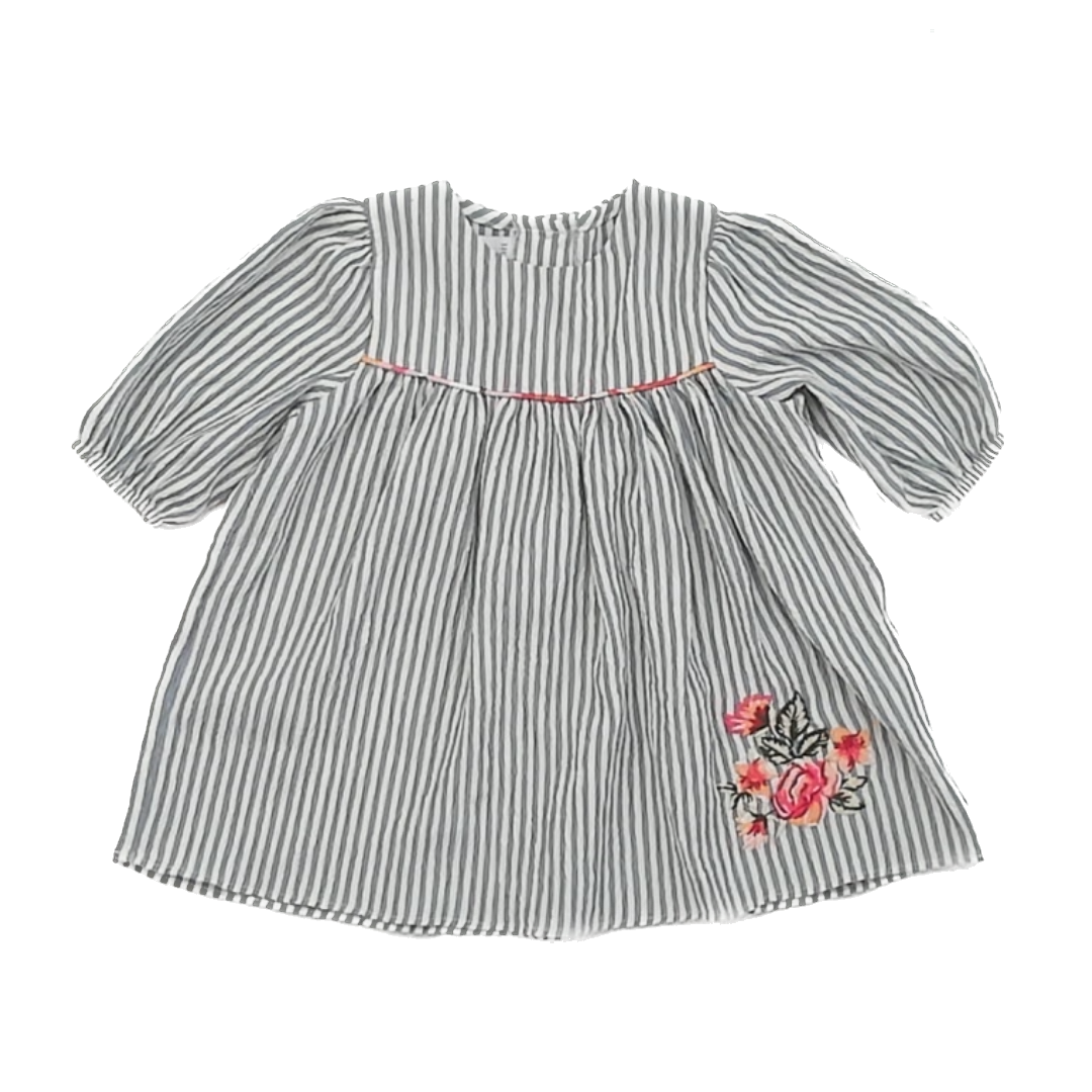 Iris & Ivy Girls Blue | White Striped Dress Size: 18 Months Blue | White Striped