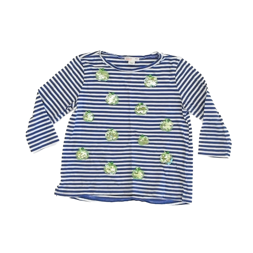 Crewcuts Girls Blue | White Striped Long Sleeve Shirt Size: 4-5T Blue | White Striped