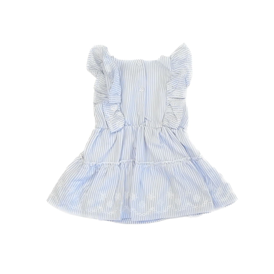 Draper James Girls Blue | White Striped Dress Size: 18 Months Blue | White Striped