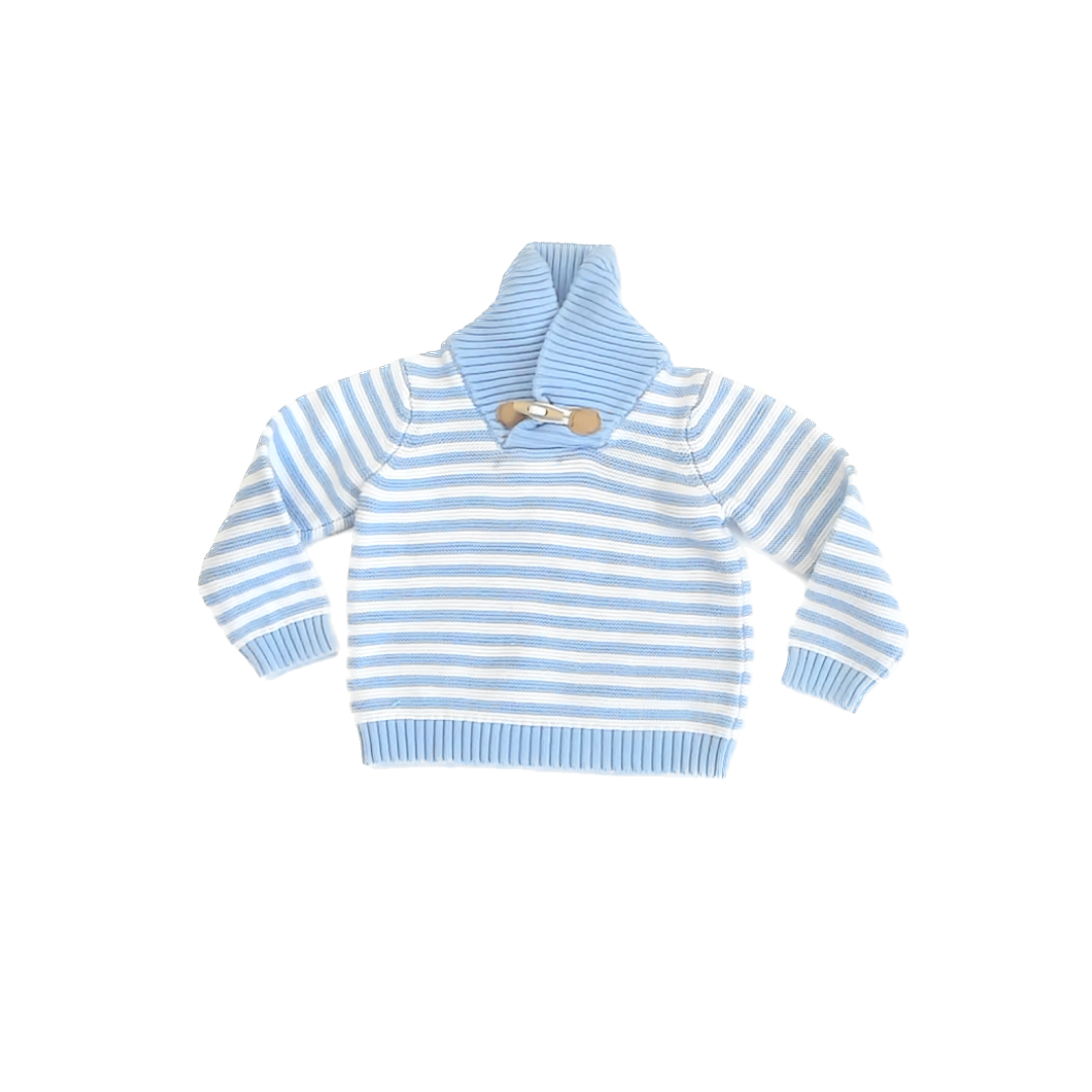 Janie and Jack Boys Blue | White Striped Sweater Size: 2T Blue | White Striped