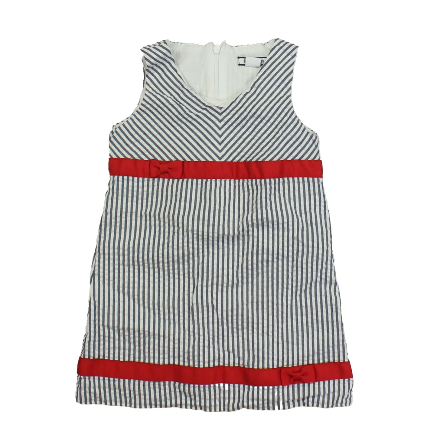 Hartstrings Girls Blue | White | Stripes | Red Dress Size: 2T Blue | White | Stripes | Red