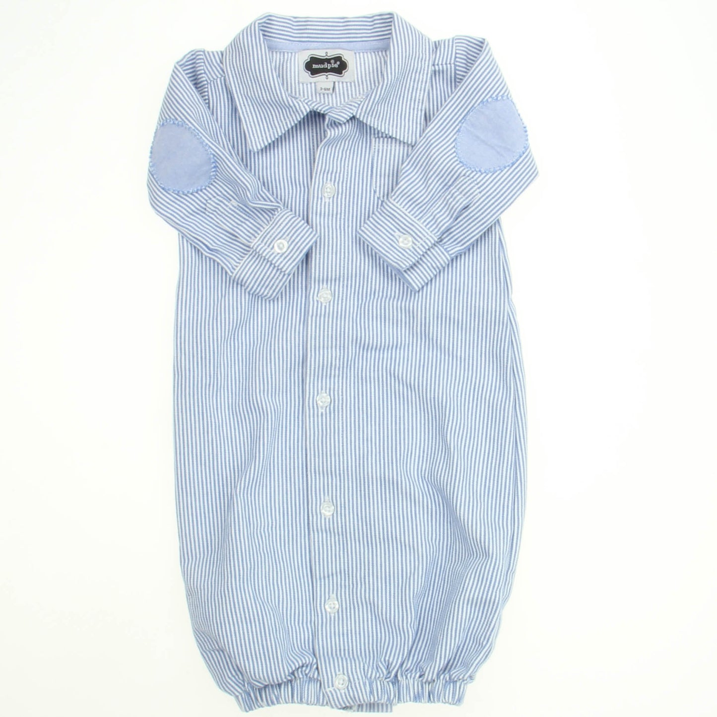 Mudpie Boys Blue | White Stripes Long Sleeve Outfit Size: 3-6 Months Blue | White Stripes