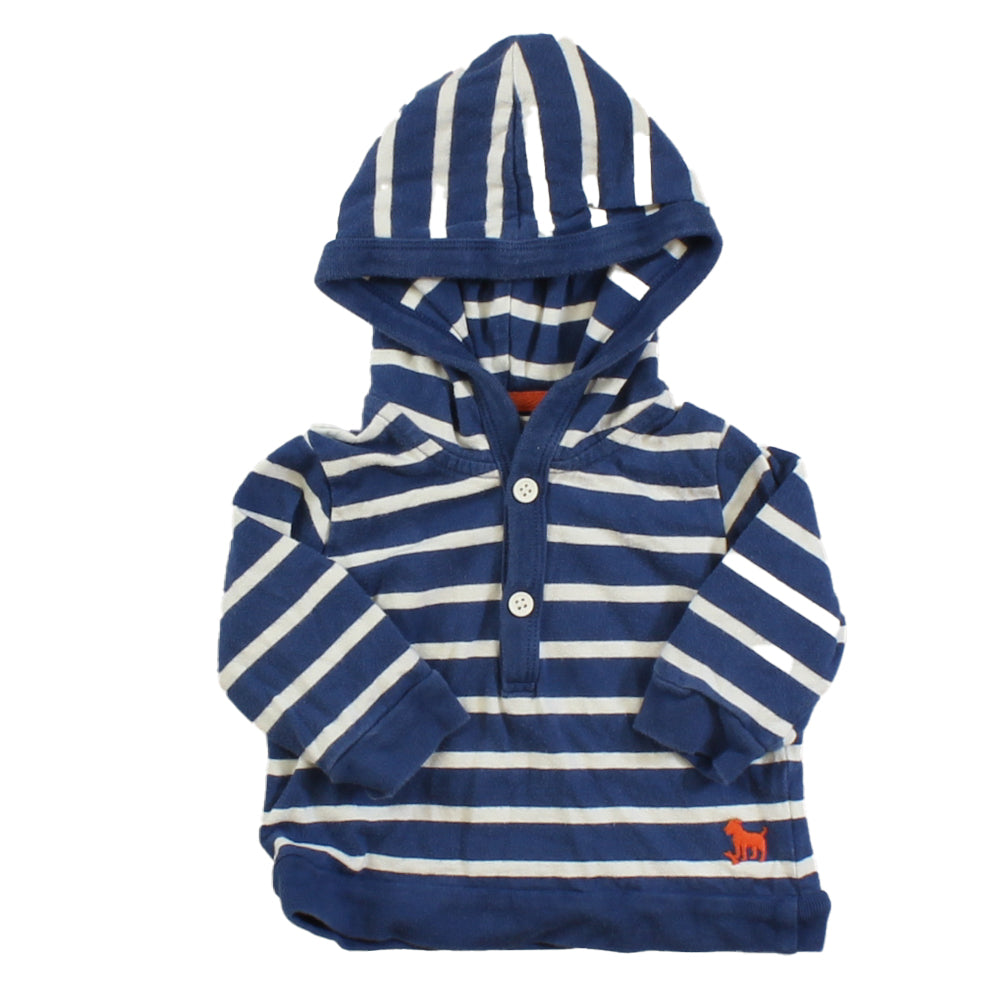 Mini Boden Boys Blue | White | Stripes Hoodie Size: 3-6 Months Blue | White | Stripes