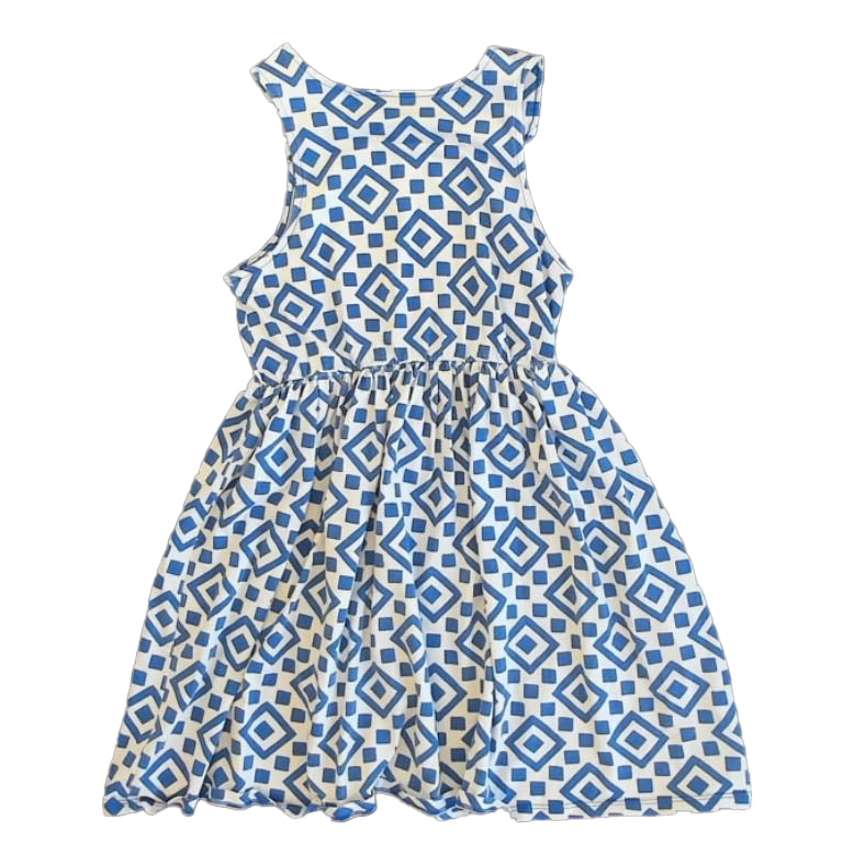 Tea Collection Girls Blue | White Dress Size: 12 Years Blue | White