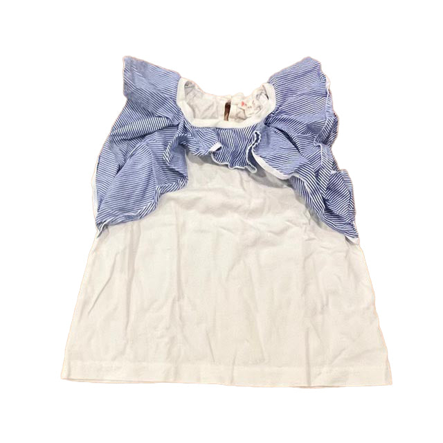 Crewcuts Girls Blue | White Short Sleeve Shirt Size: 3T Blue | White