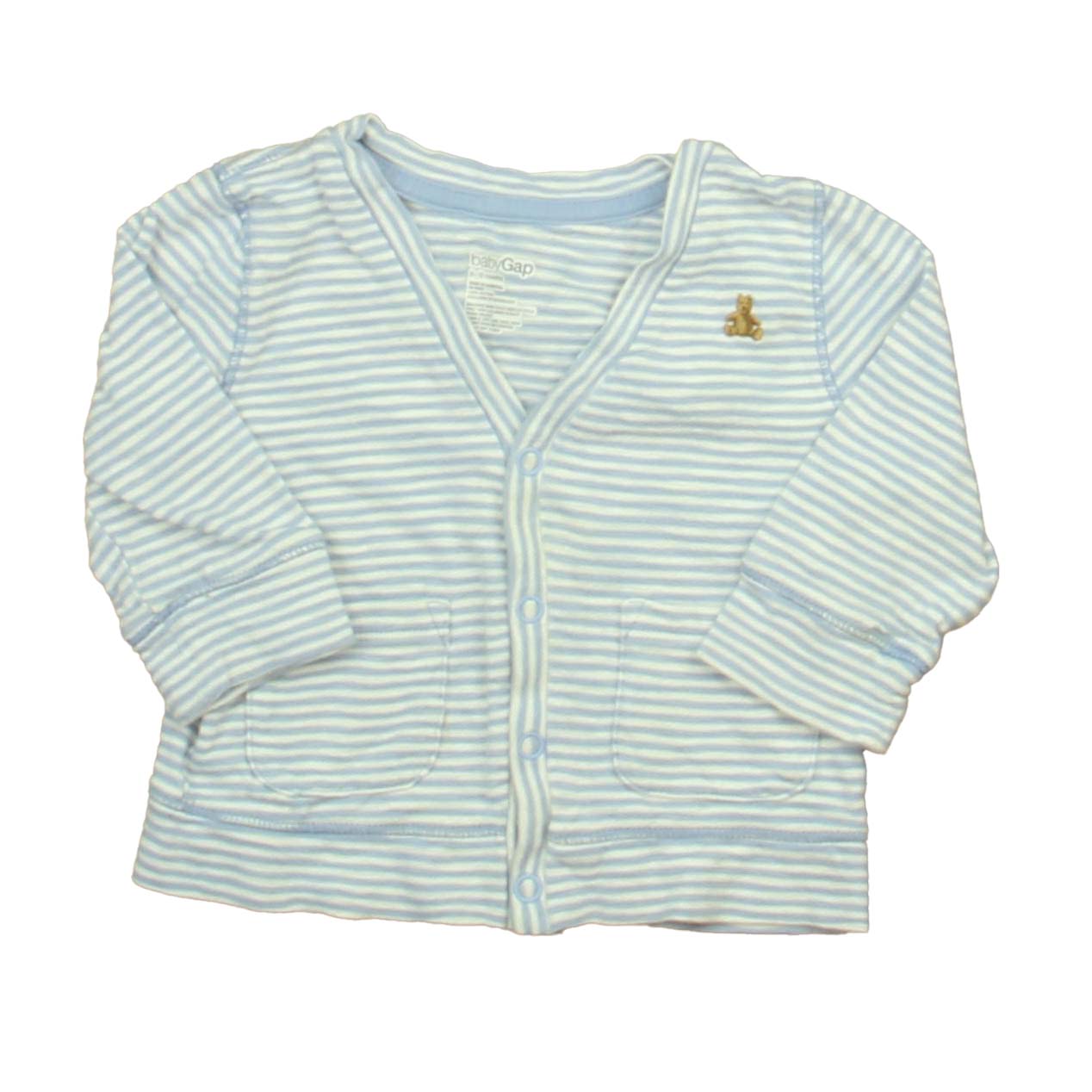 Gap Girls Blue | White Long Sleeve Shirt Size: 6-12 Months Blue | White