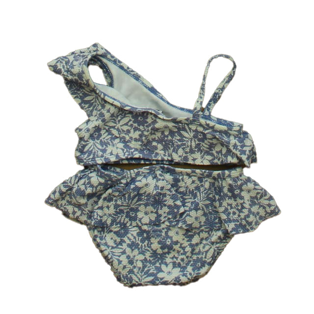 Janie and Jack Girls Blue | White 1-piece Swimsuit Size: 12-18 Months Blue | White