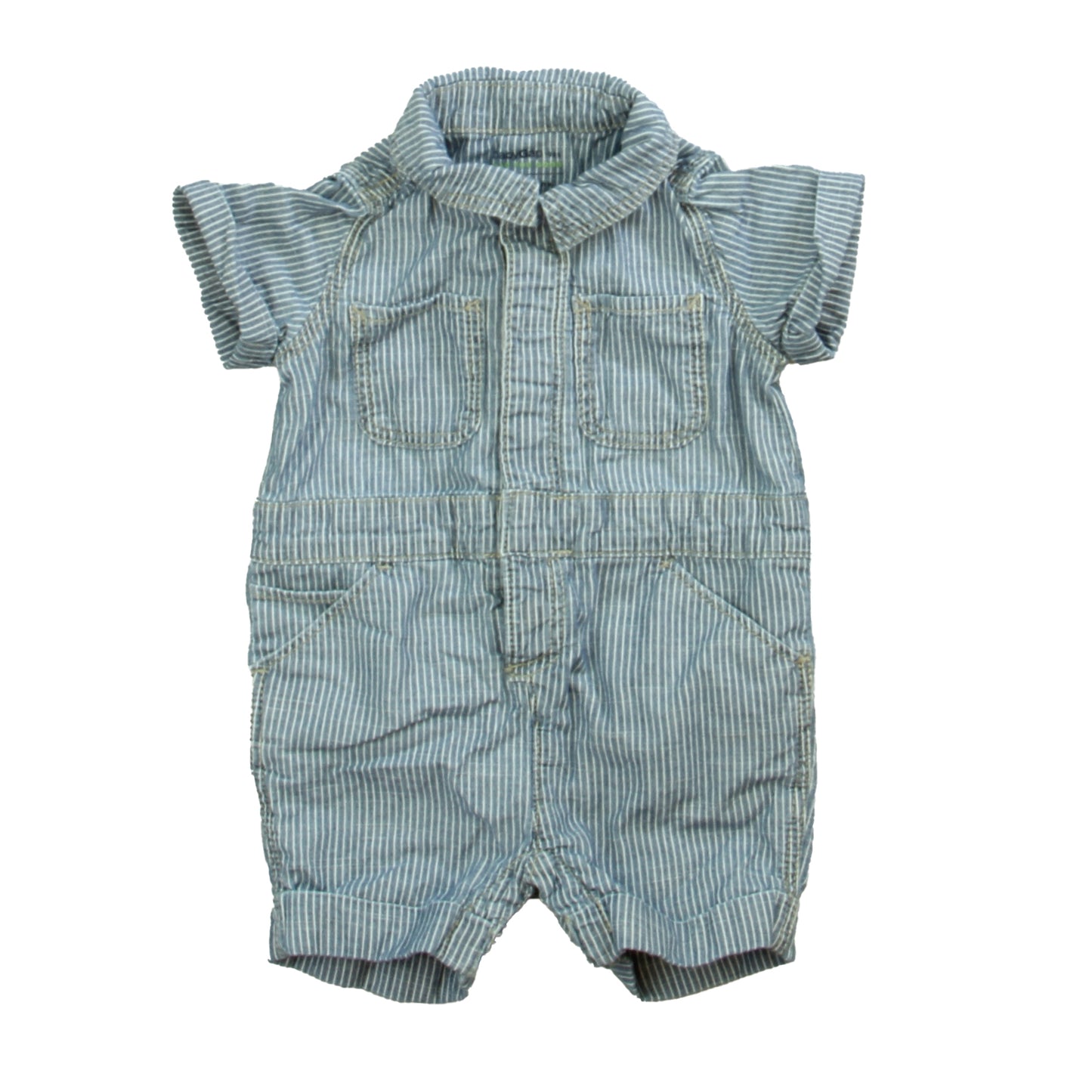 Gap Boys Blue | White Romper Size: 3-6 Months Blue | White