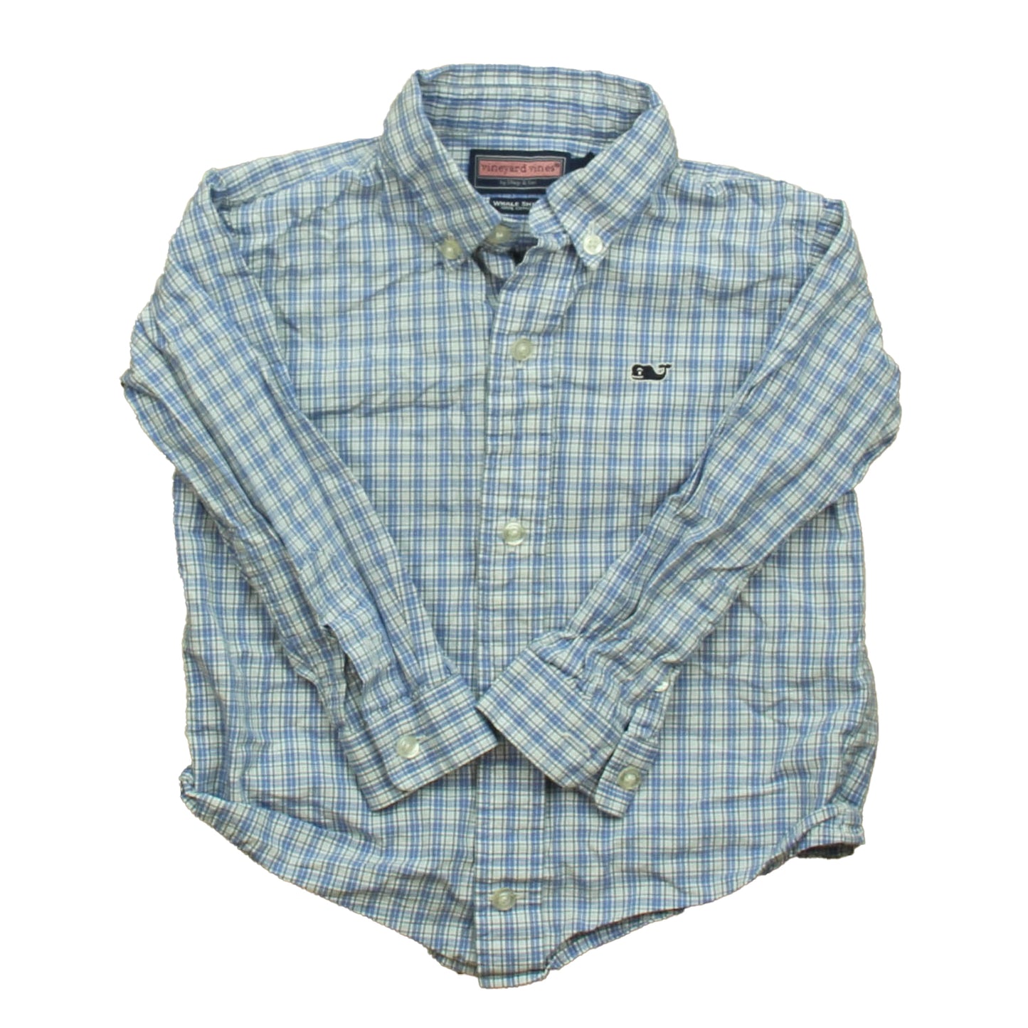 Vineyard Vines Boys Blue | White Button Down Long Sleeve Size: 3T Blue | White
