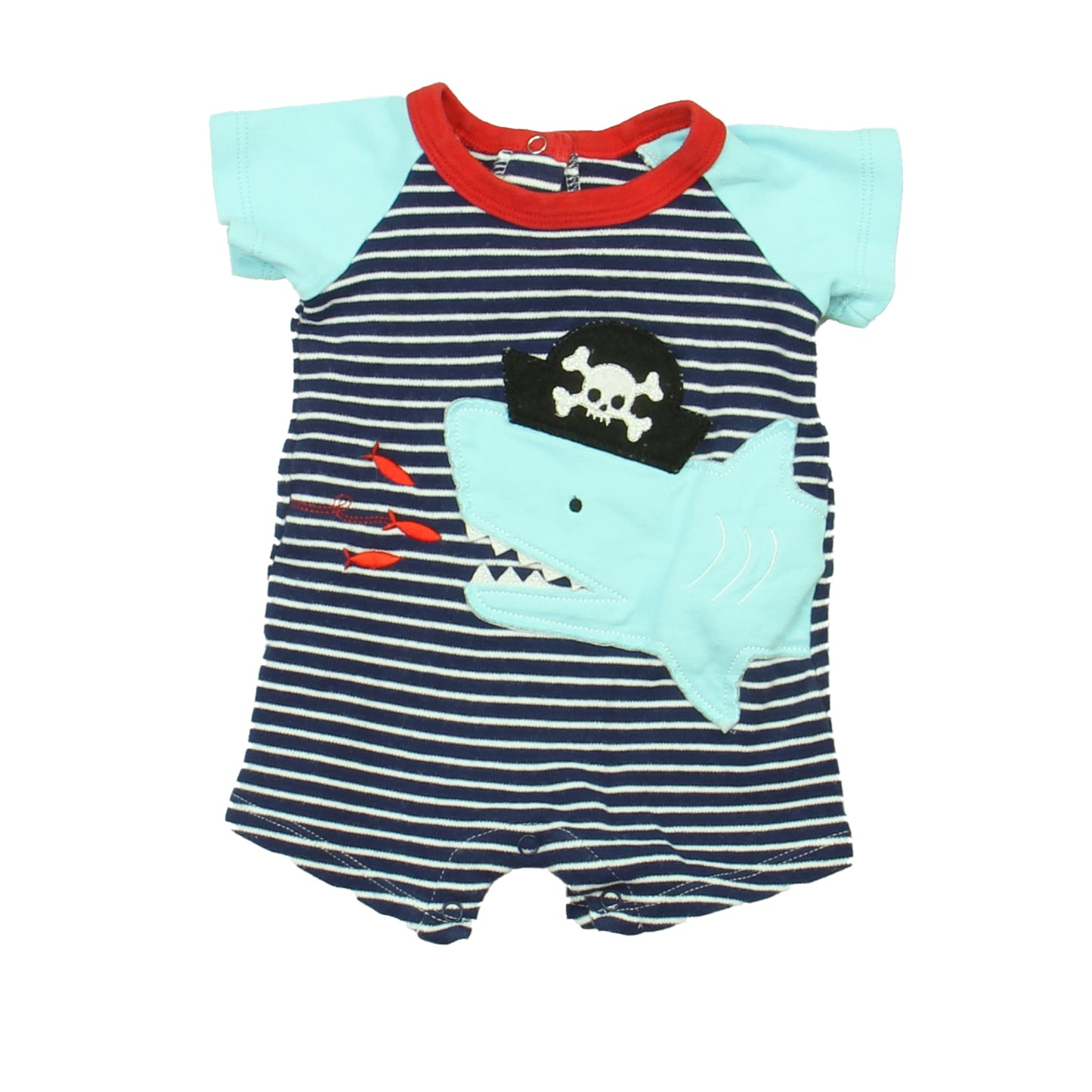 Mudpie Girls Blue | White Romper Size: 0-3 Months Blue | White